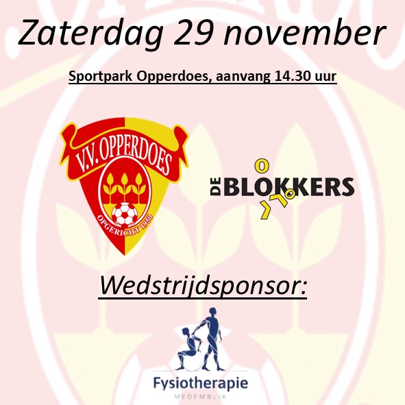 Fysiotherapie Medemblik wedstrijdsponsor in subtopduel tegen Blokkers