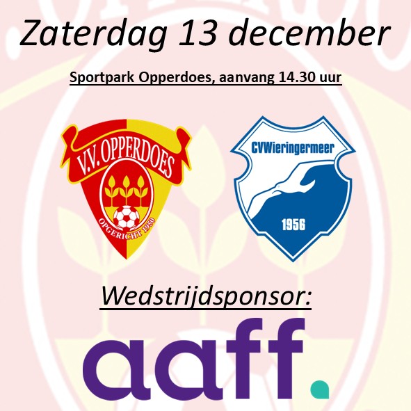 In de herkansing: Wieringmeer-thuis mede mogelijk gemaakt door Aaff