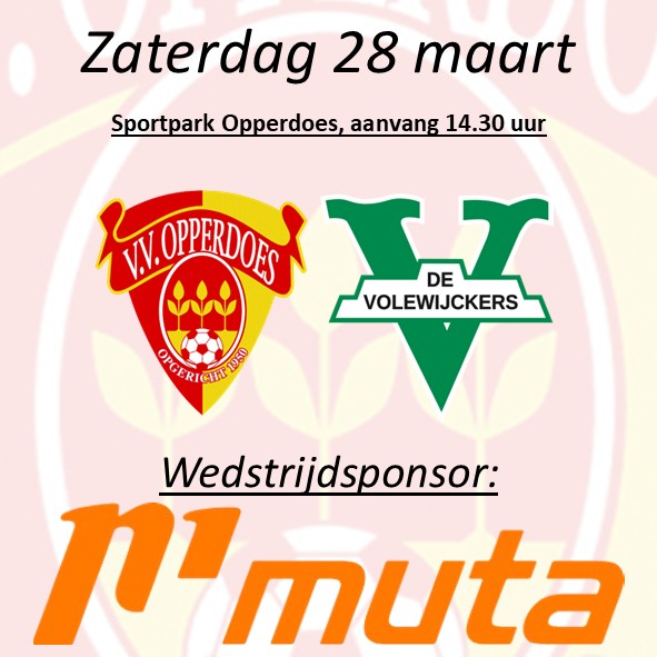 Muta Sport wedstrijdsponsor topper tegen Volewijckers