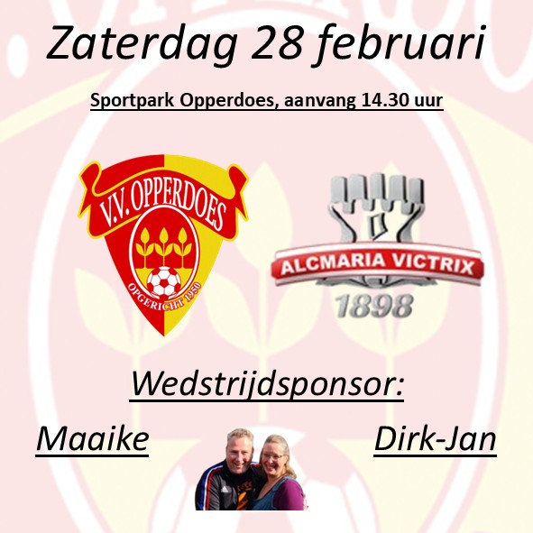 Maaike en Dirk-Jan wedstrijdsponsor tegen Victrix