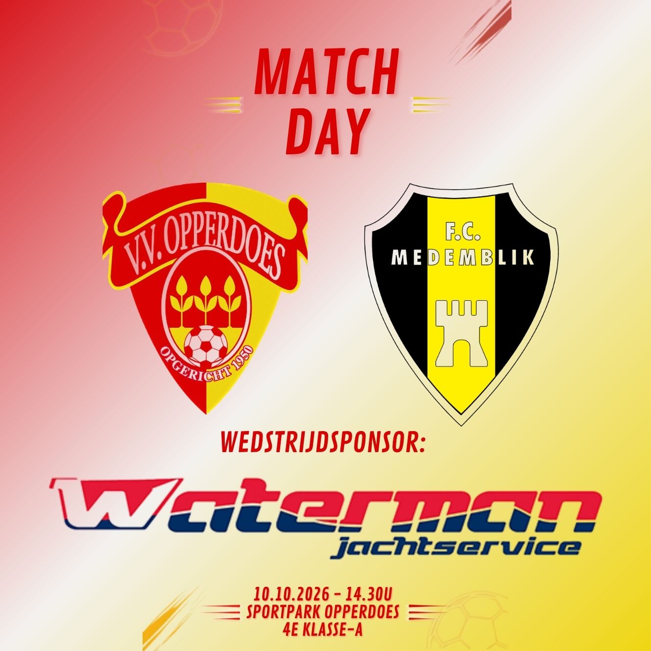Jachtservice De Waterman wedstrijdsponsor van de derby